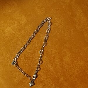 Silver Chain Bracelet with Heart Charm